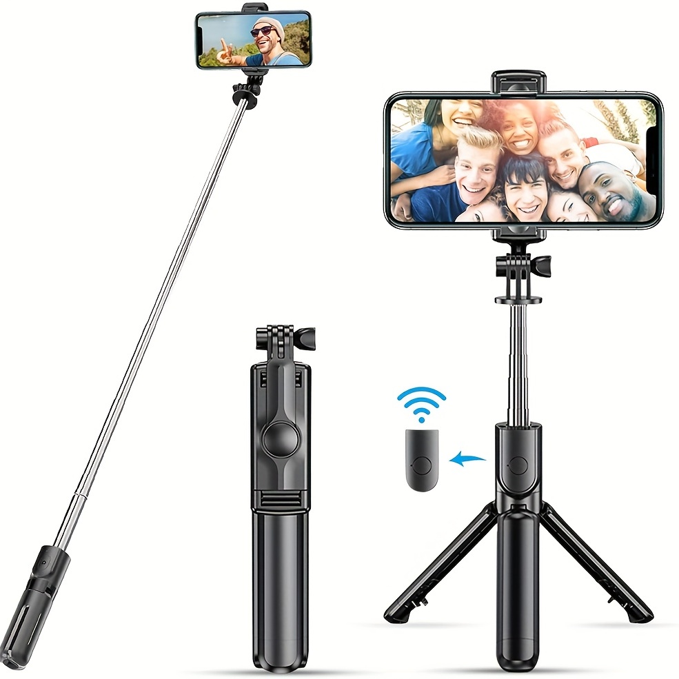 Selfie Stick, Palo De Selfie Extensible Con Trípode Y Control Remoto  Inalámbrico, Soporte De Trípode Para Teléfono Portátil Para Selfies En  Grupo/Tran