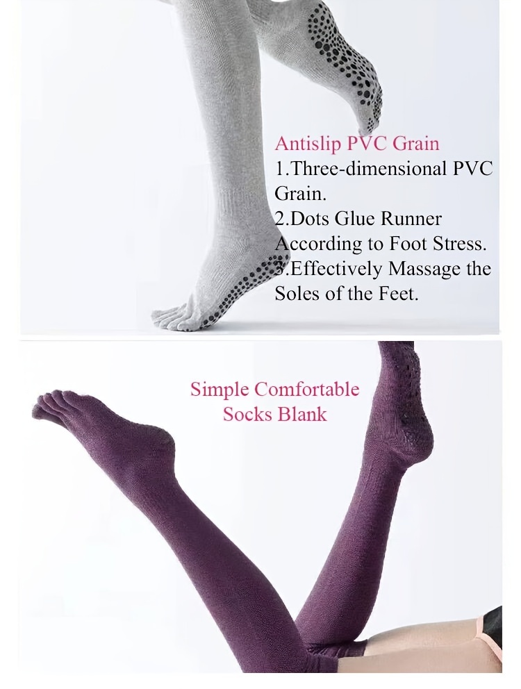 Five Toe Split Silicone Bottom Non Slip Yoga Socks Thermal - Temu