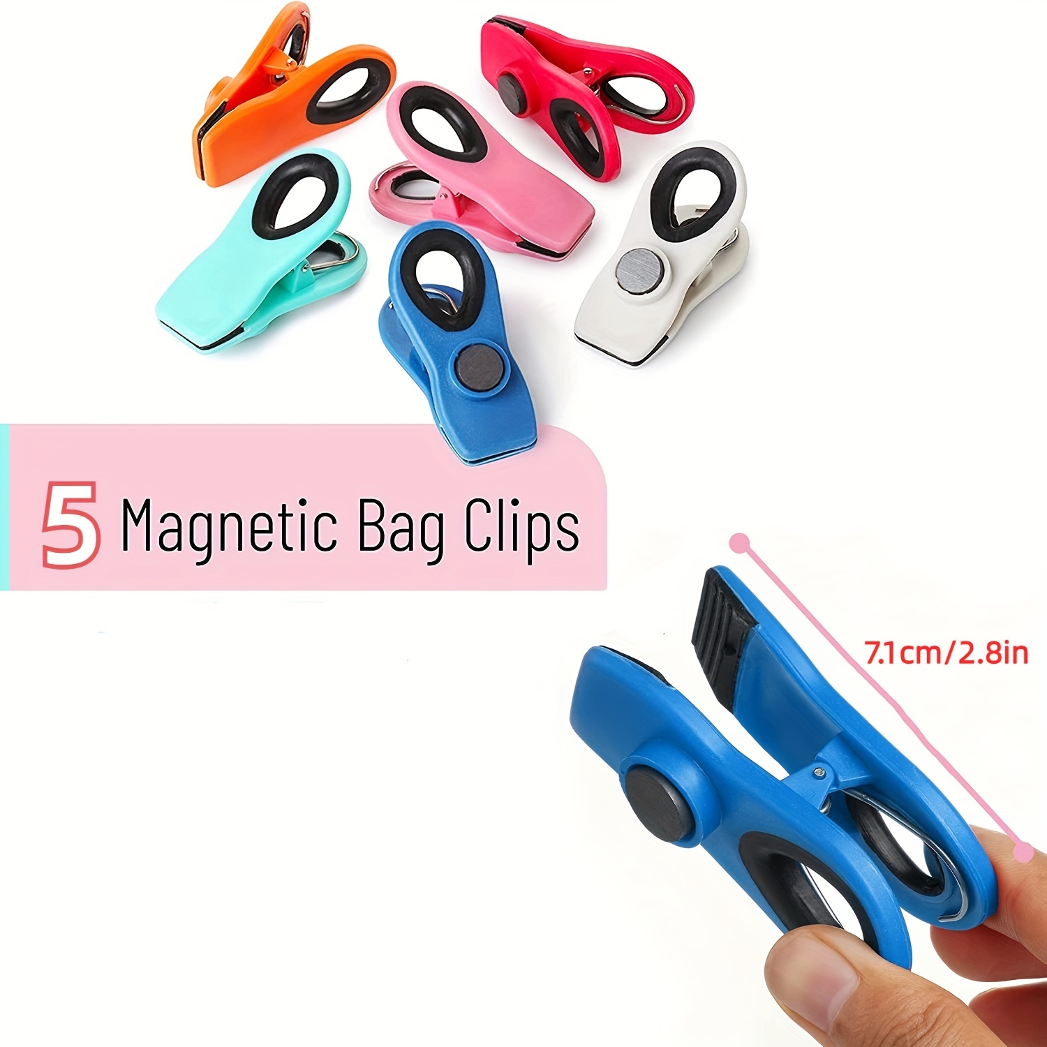 10 Pack Magnetic Chip Clips Bag Clips Food Clips, Plastic Bag Clips for  Chips, Clips for Food Packages, Kitchen Clips with Magnet for Snack Bags  and
