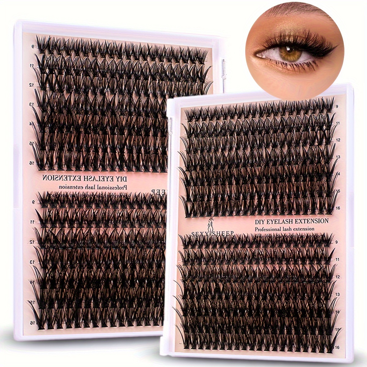 Cluster Lashes 240pcs 40D DIY Eyelash Extension D Curl Long Individual  Lashes Mixed Tray Faux Mink Lash Clusters Extensions 0.07 0.10 Black