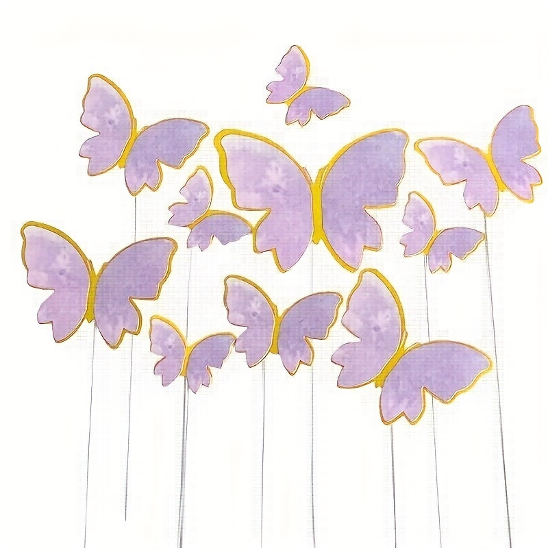 Princess Series And Purple Golden Edge Butterfly Cake - Temu