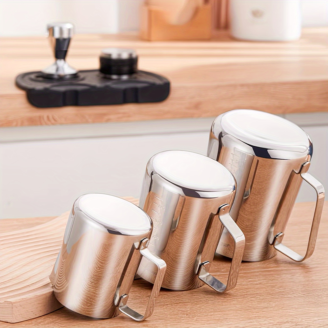 Stainless Steel Coffee Pitcher Cup With Scale Latte Art Cup - Temu