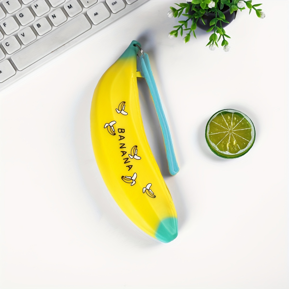 Cute Little Pencil Case With Banana And Carrot Cute Silicone Pencil Case  Zipper Pencil Case Adult Storage Bag Suitable For Office Travel Portable  Storage Pencil Case - Temu