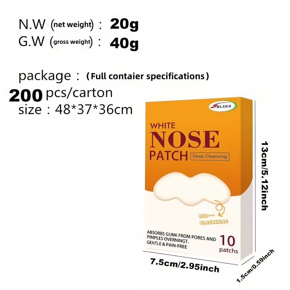10 Pcs Blackhead Nose Patch Pack Clean Blackhead Nose Mask