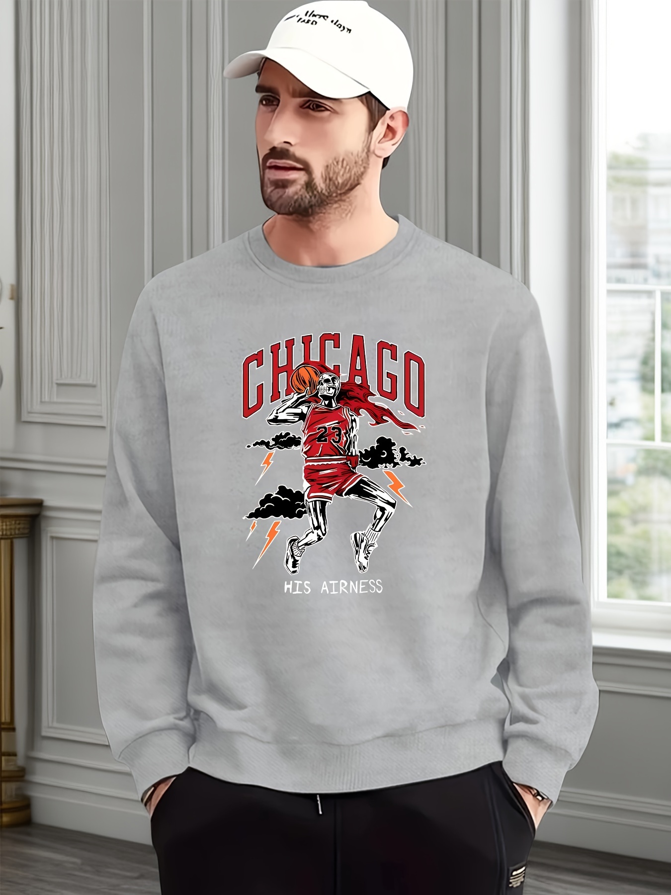 Chicago bulls grey online crew neck