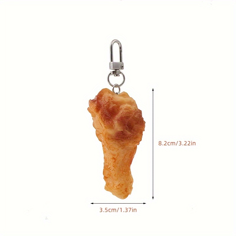 Simulation Pvc Food Pendant Keychain Fried Chicken Leg - Temu