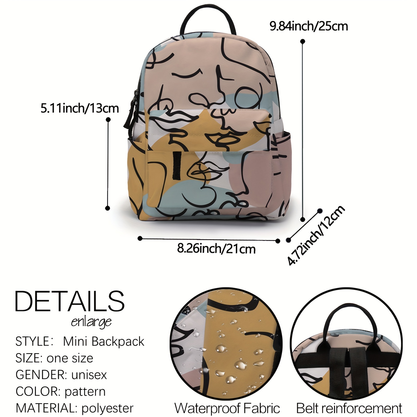 Abstract Pattern Backpack Lightweight Rucksack