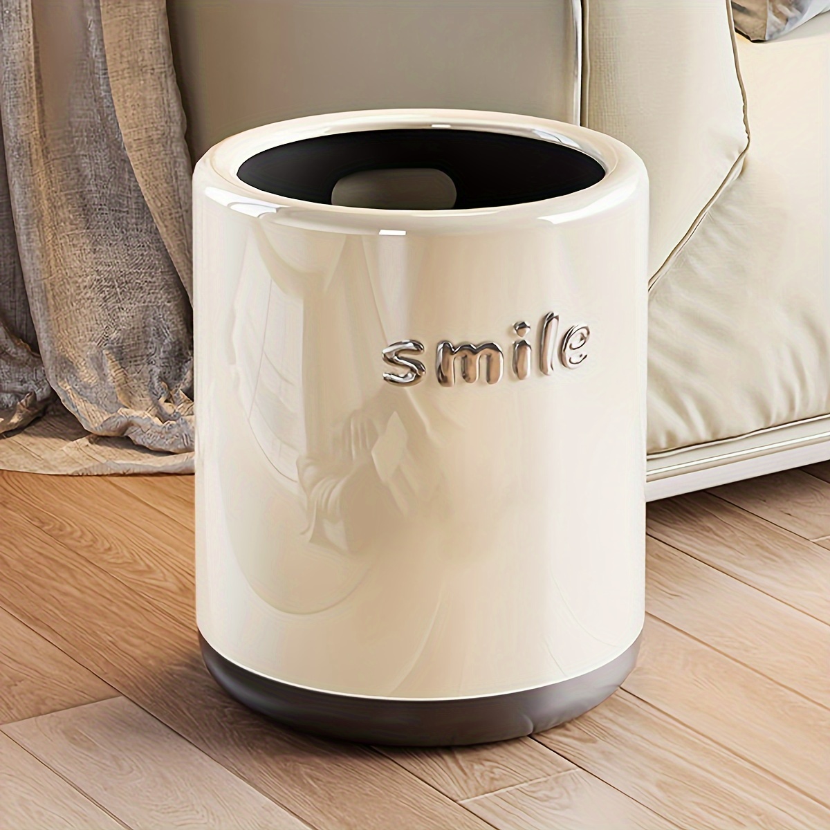 Thickened Trash Can With Pressure Ring, Simple And Household Large-sized  Wastebasket For Office Living Room Kitchen Bathroom, - Temu