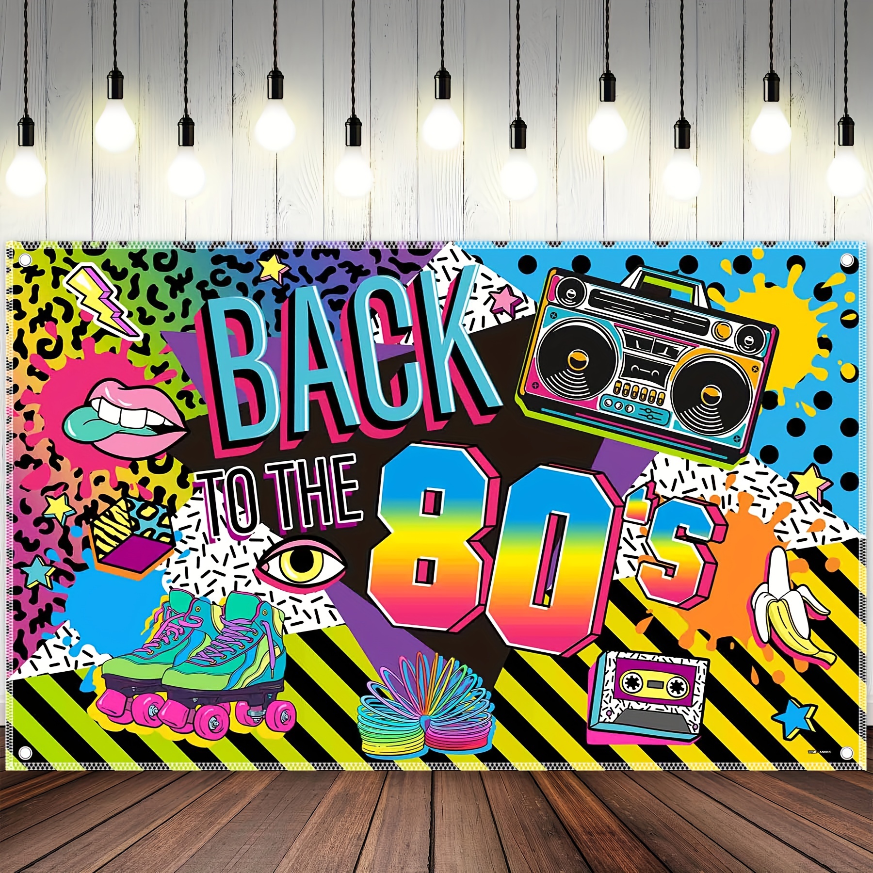 Decoraciones de fiesta de los años 80, pancarta de regreso a los años 80,  decoración de fondo de los años 80 para fotografía de fondo de fiesta de  los