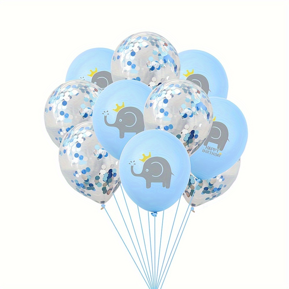 Globos Para Baby Shower Niño Azul Kit Decoración Elefantito