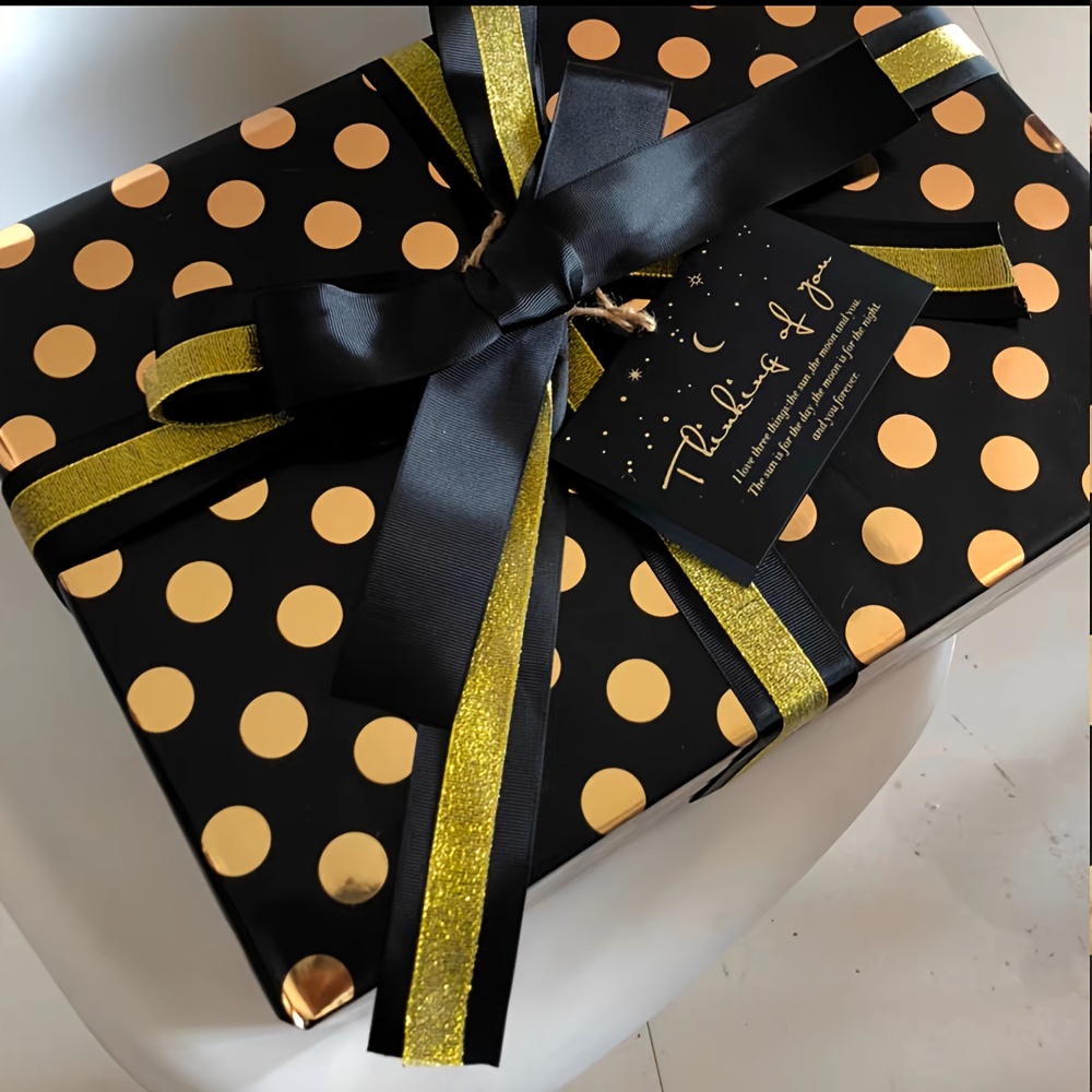 Black Gift Wrapping Paper Flower Wrapping Paper With Golden - Temu
