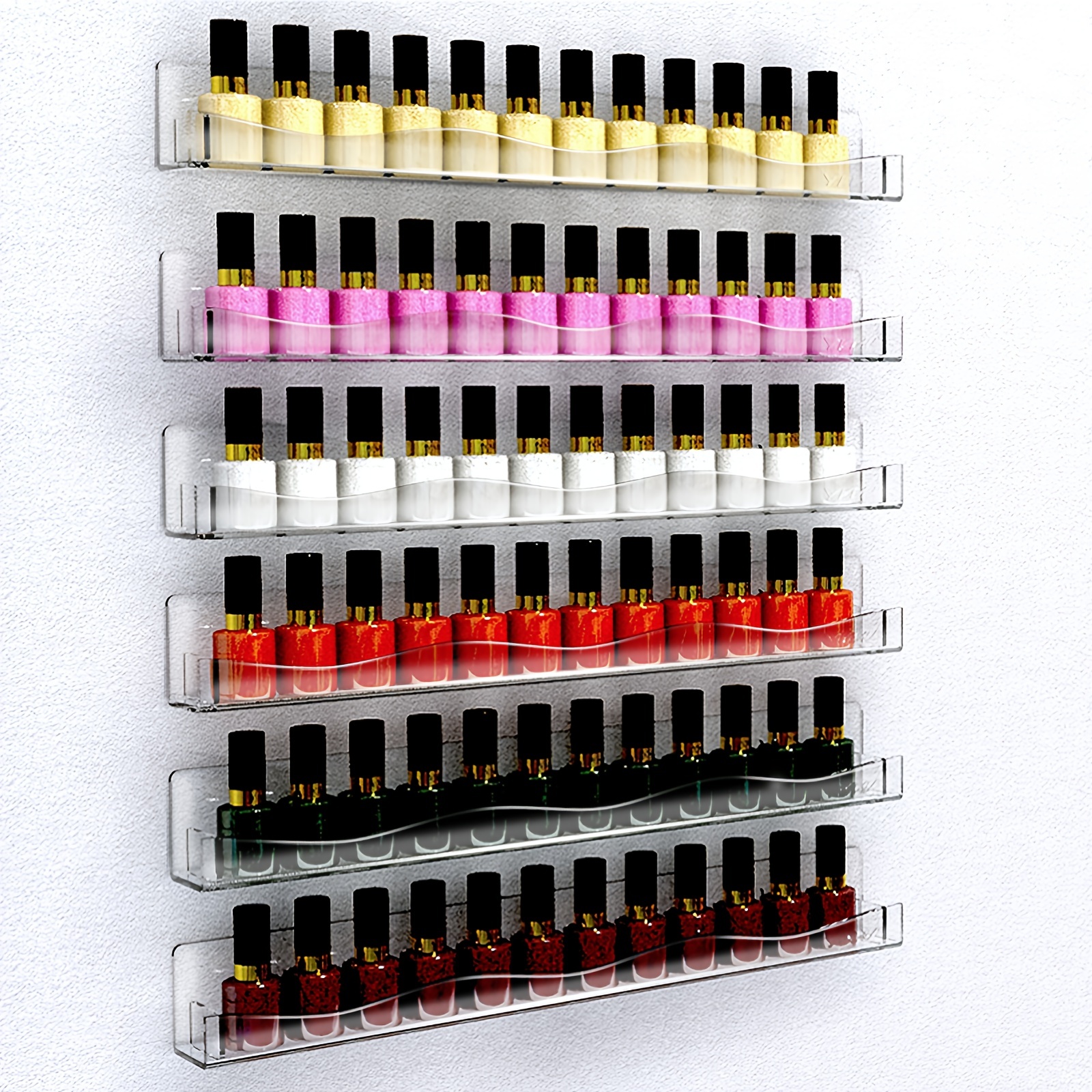 Organizador de esmaltes de uñas de plástico acrílico transparente de 5  niveles, soporte para lápiz labial, soporte de exhibición de aceites  esenciales, estante de almacenamiento de botellas cuentagotas para  cosméticos, tienda, exhibición