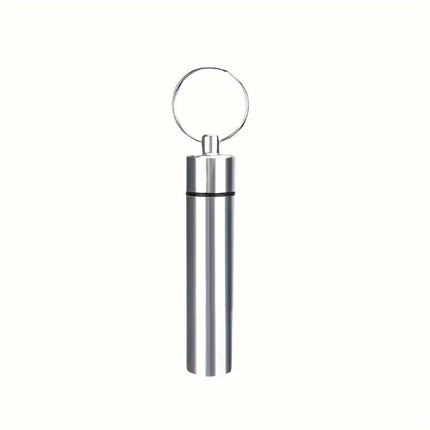 Portable Waterproof Stainless Steel Bottle With Sealed Cylinder And Organizer For, Vitamins, Earrings