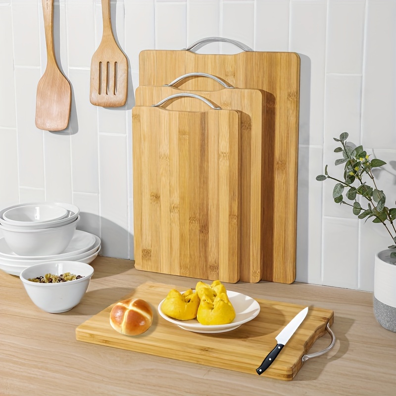  Tabla de cortar de madera para cocina: tabla de cortar de  madera de bambú orgánico con ranuras para jugos - La mejor tabla de cortar  de madera para carne y verduras 