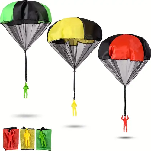  SUPRBIRD Juguetes de paracaídas para niños, 10 piezas de  paracaídas de juguete sin enredos, paracaídas volador al aire libre,  juguete para hombres, soldados del ejército, juguete de mano sin batería  para