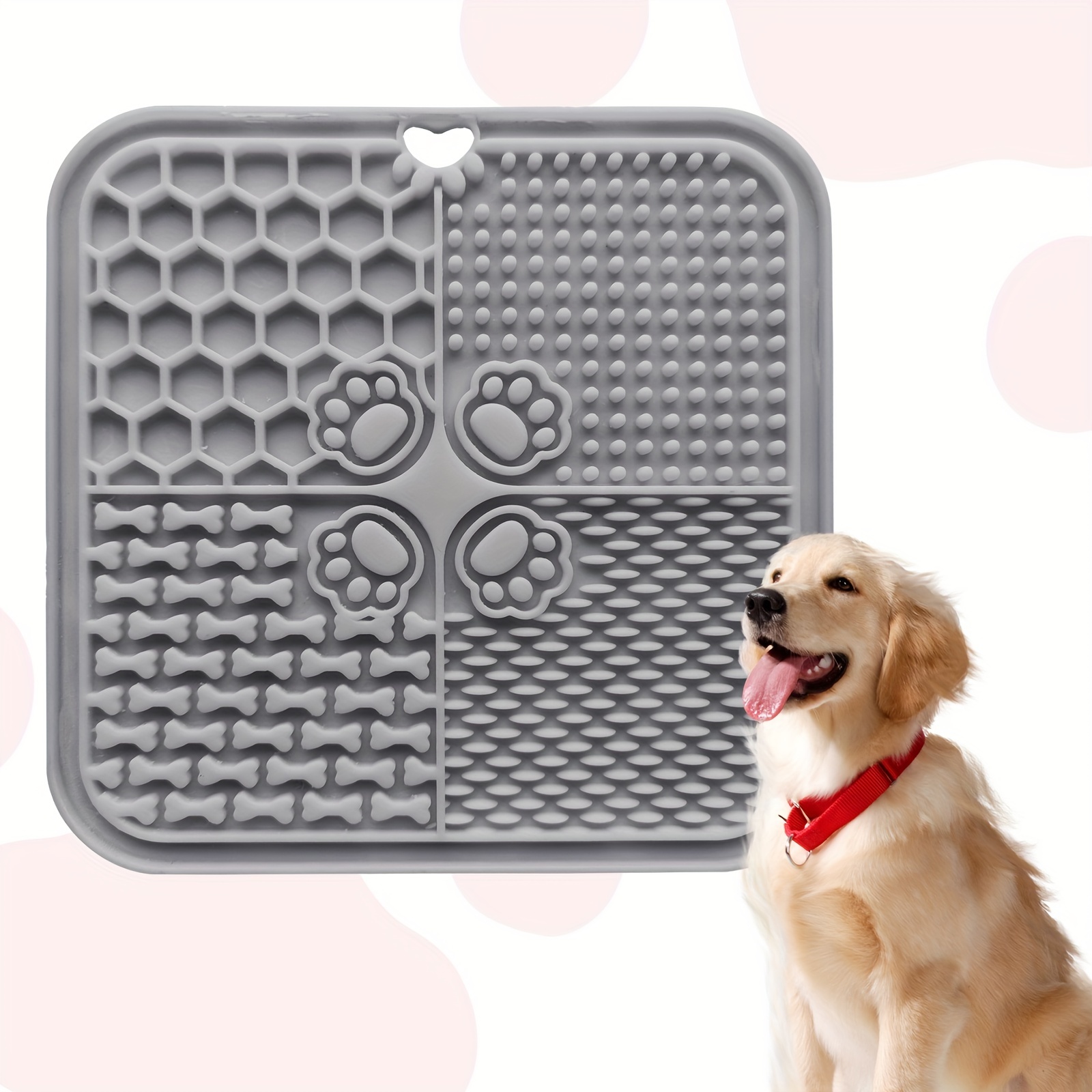 Licking Mat Dog Licking Mat With Suction Cups Silicone Lick Mat Pet Feeding  Bath Topping Training Peanut Butter Blue + Red