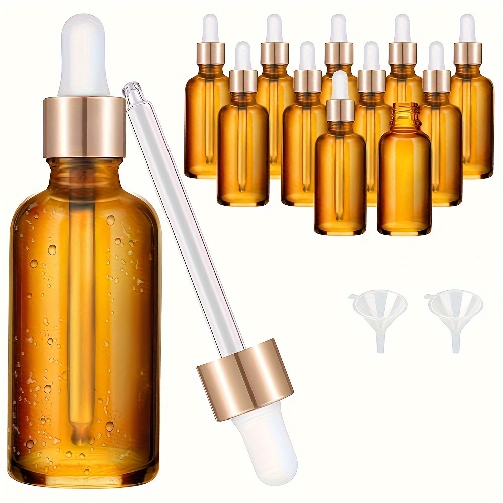 10pcs Small Amber glass pipette dropper bottle essential oil bottles  containers vials with childproof Drop 5 10 15 20 30 50 ml