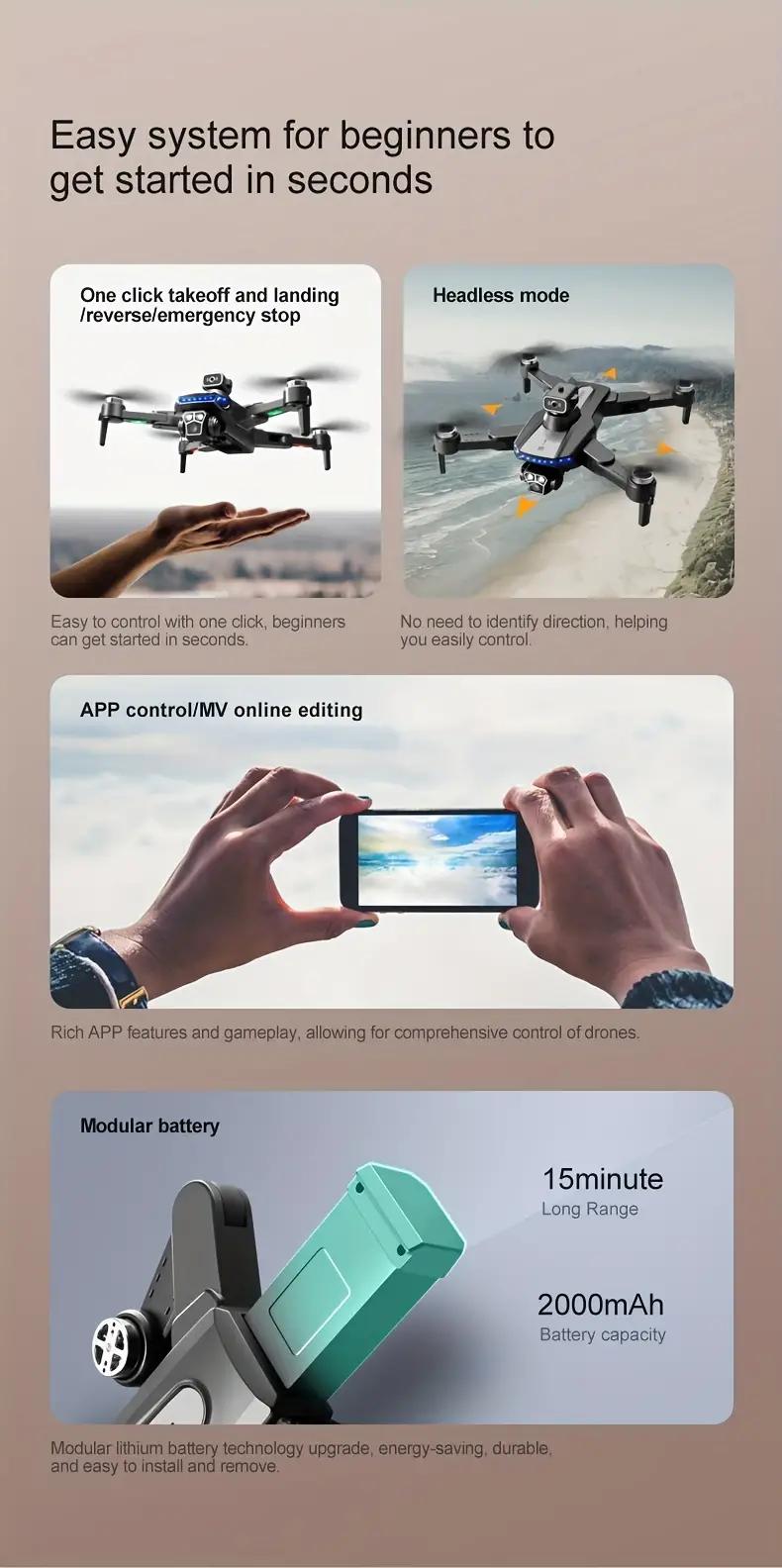 rg600 pro electronically controlled dual camera high definition aerial photography folding drone optical flow positioning intelligent obstacle avoidance face and gesture photo recognition details 16