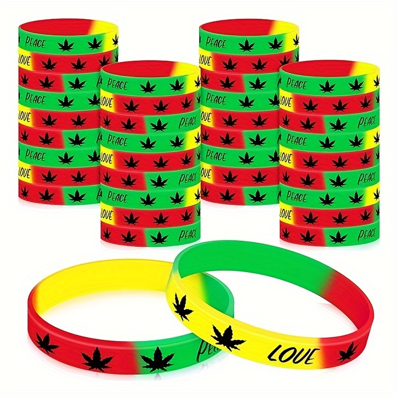 420 Leaf Wristbands Bracelet - 4 Pack Adjustable Rope Bracelets - View #5