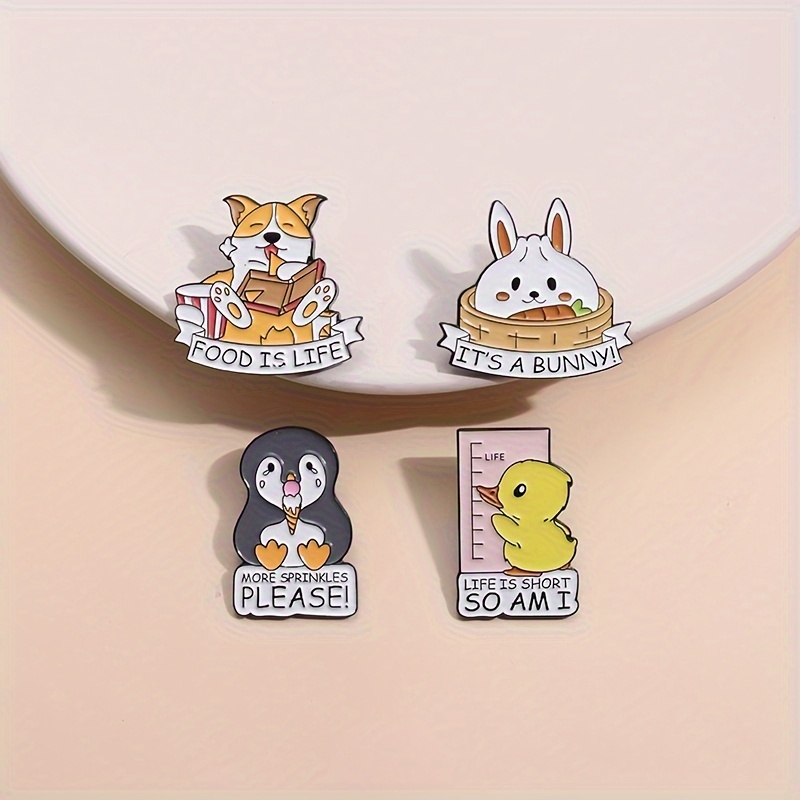 Cute Fox Penguin Brooch Lapel Pin Cartoon Animal Enamel Pins Badge
