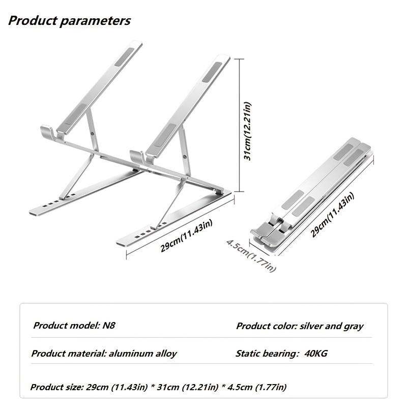 Portable Mini Laptop Stand, Double Layer Vertical, Folding Cooling,  Computer Stand Desktop