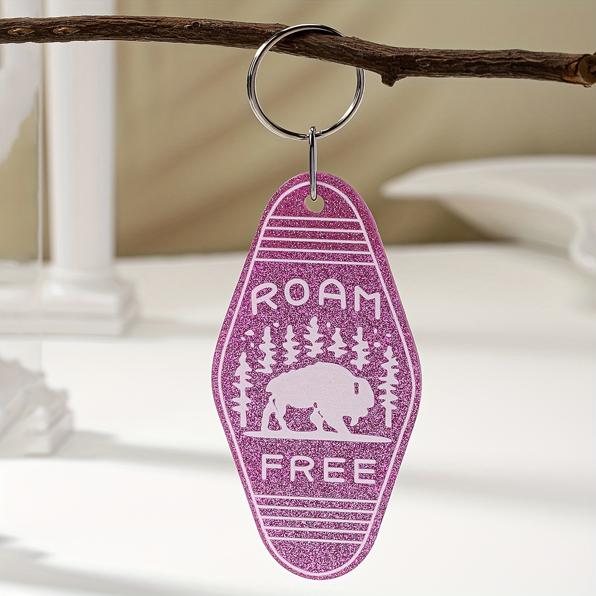 Healthmerch Pink Motel Keychain Tag