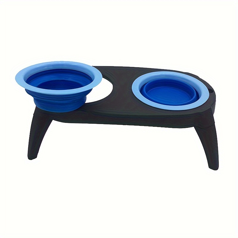 Elevated Dog Double Bowls For Neck Protection, Plastic Raised Dog