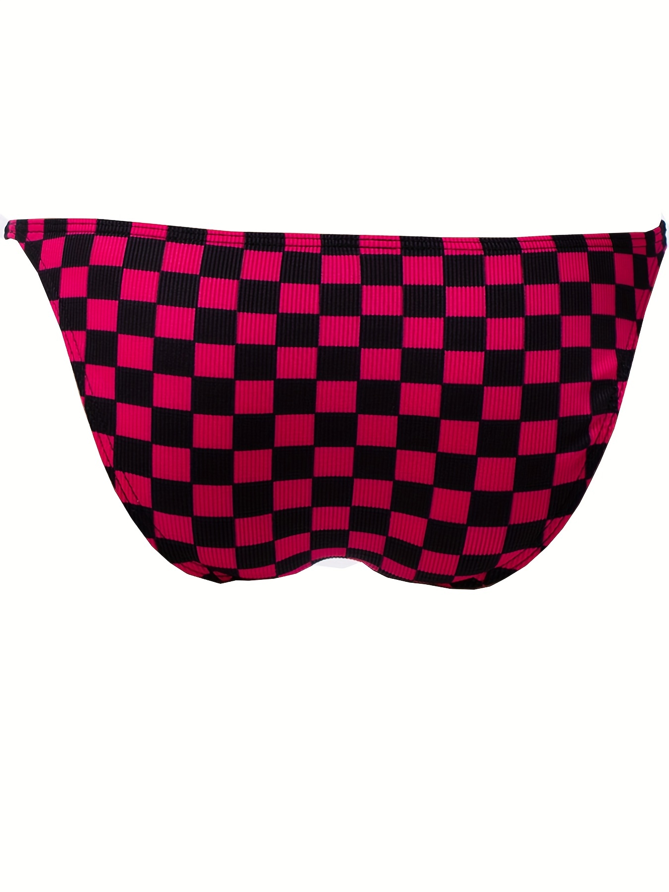 Men Plaid Printed Breathable Lightweight Low Waist Sexy Underwear