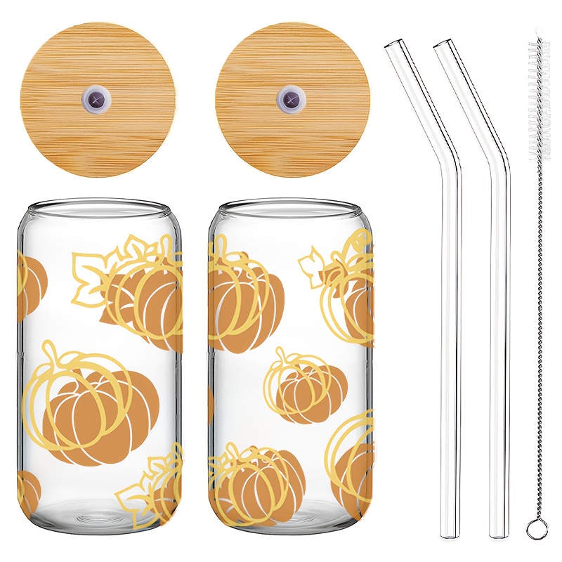 16oz Beer Can Glasses Lids with Straw Hole Drinking Glass Cups