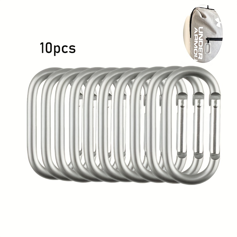 10pcs 1.3in Zinc Alloy Clip Spring-Snap Hook, Mini Carabiner Quick Release  Hook For ​Outdoor Key Chain Camping Fishing Hiking Traveling.
