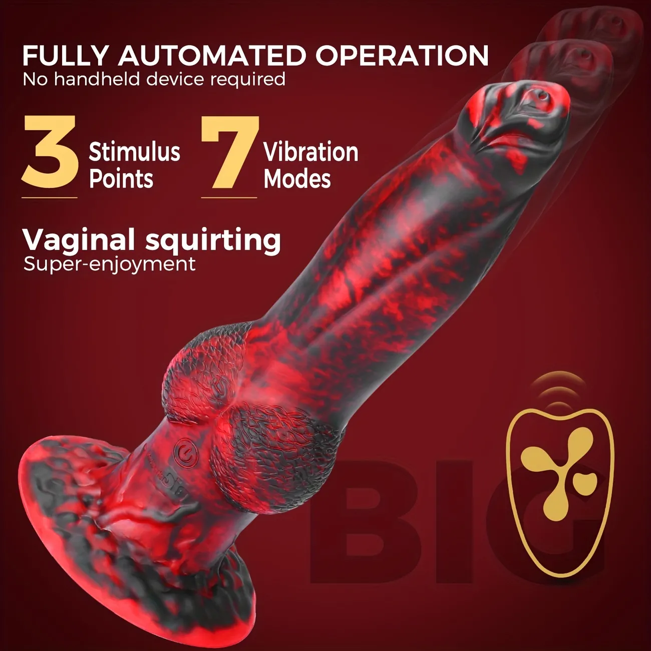 Thrusting Dildo Vibrator Sex Toy For Women, Realistic Huge Vibrating Dildo With 7 Thrust and Vibration For G-spot Anal Stimulation, Knotted Silicone Dildos Adult Sex Toys and Games For Woman Couples - photo