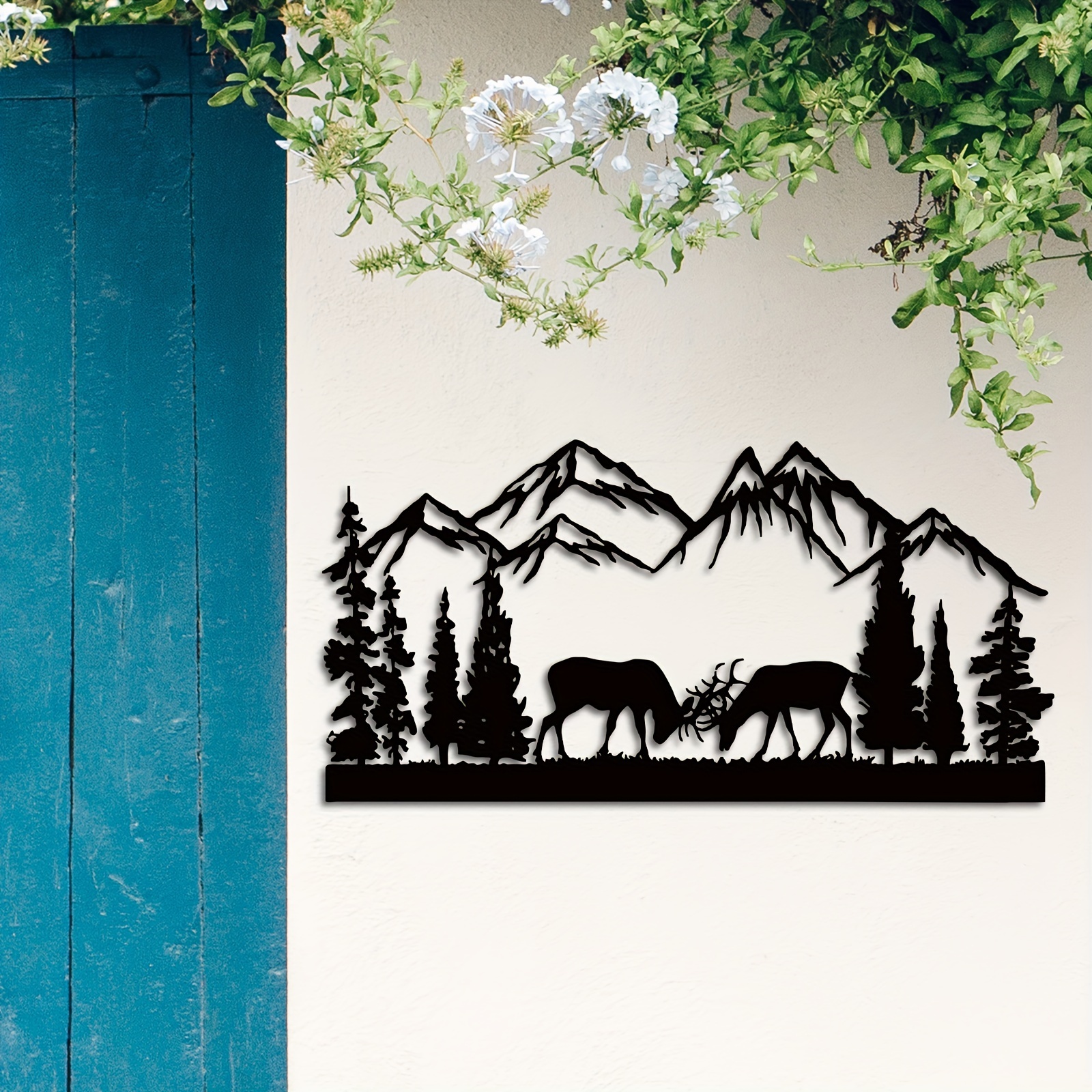 Metal Deer Wall Art Forest Deer Wall Decor 17.7”x8.8”iron Temu