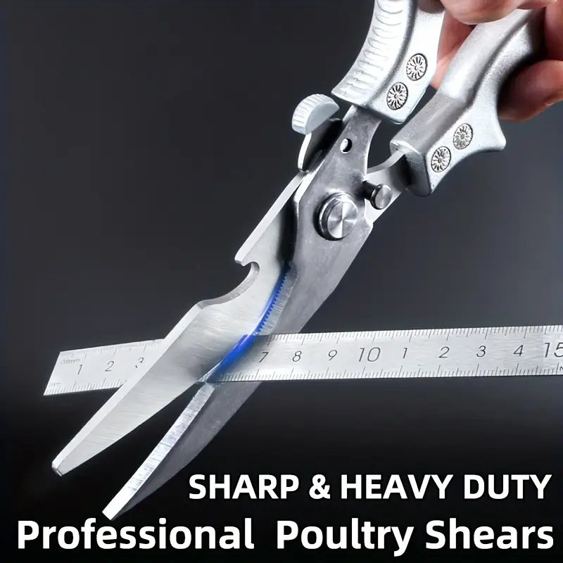 Upgrade Heavy Duty Stainless Steel Kitchen Scissors, Multipurpose Ultra  Sharp Utility Scissors, Professional Poultry Shears For Bone, Chicken,  Meat, Fish, Turkey, Vegetables, Barbecue Scissors - Temu