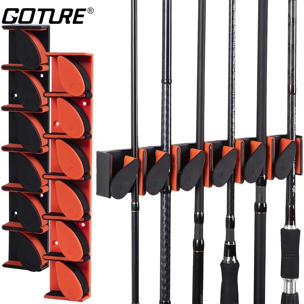 Goture 2Set 12 Holes Fishing Rod Holders Vertical Wall Rod Rack 90