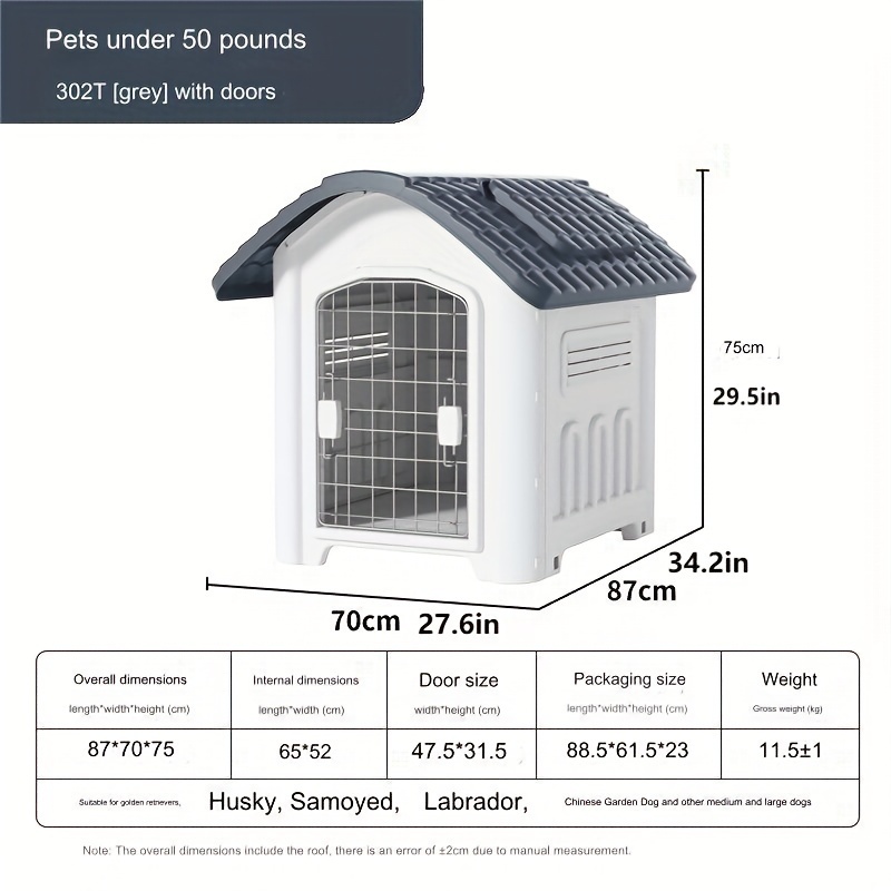 1pc Casa Cani In Plastica Impermeabile 'aperto Villa Cani - Temu Italy