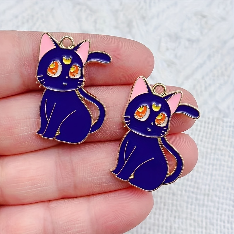 10pcs Enamel Cup Cat Charm for Jewelry, Jewels Making, Kawaii Earring Pendant Bracelet Necklace Accessories, DIY Craft Supplies Materials,Temu