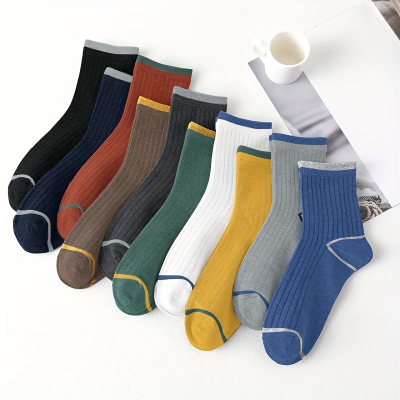 Men's High Stretchy Crew Socks Comfortable Breathable for Autumn and Winter