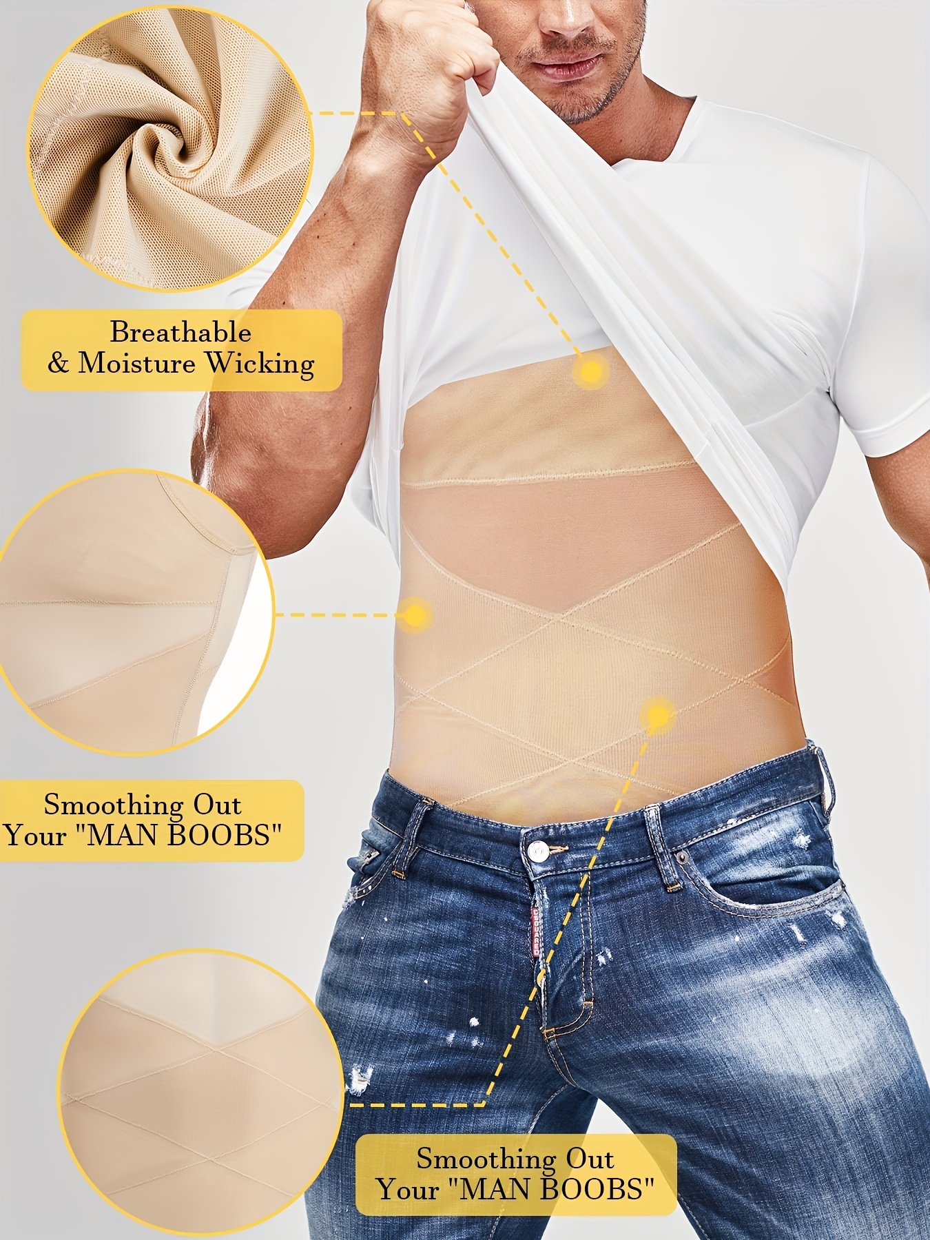 Strong Body Shaping shirt whit adjustable waist belt for men
