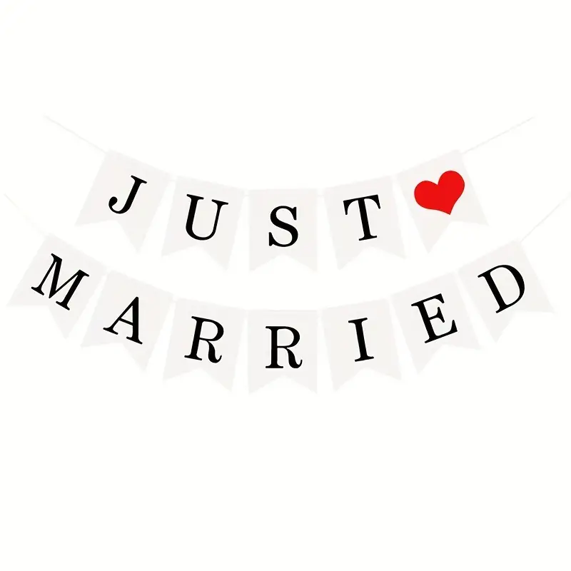 Set Hochzeitsfahne „just Married“ Papier hochzeitsbanner - Temu Austria