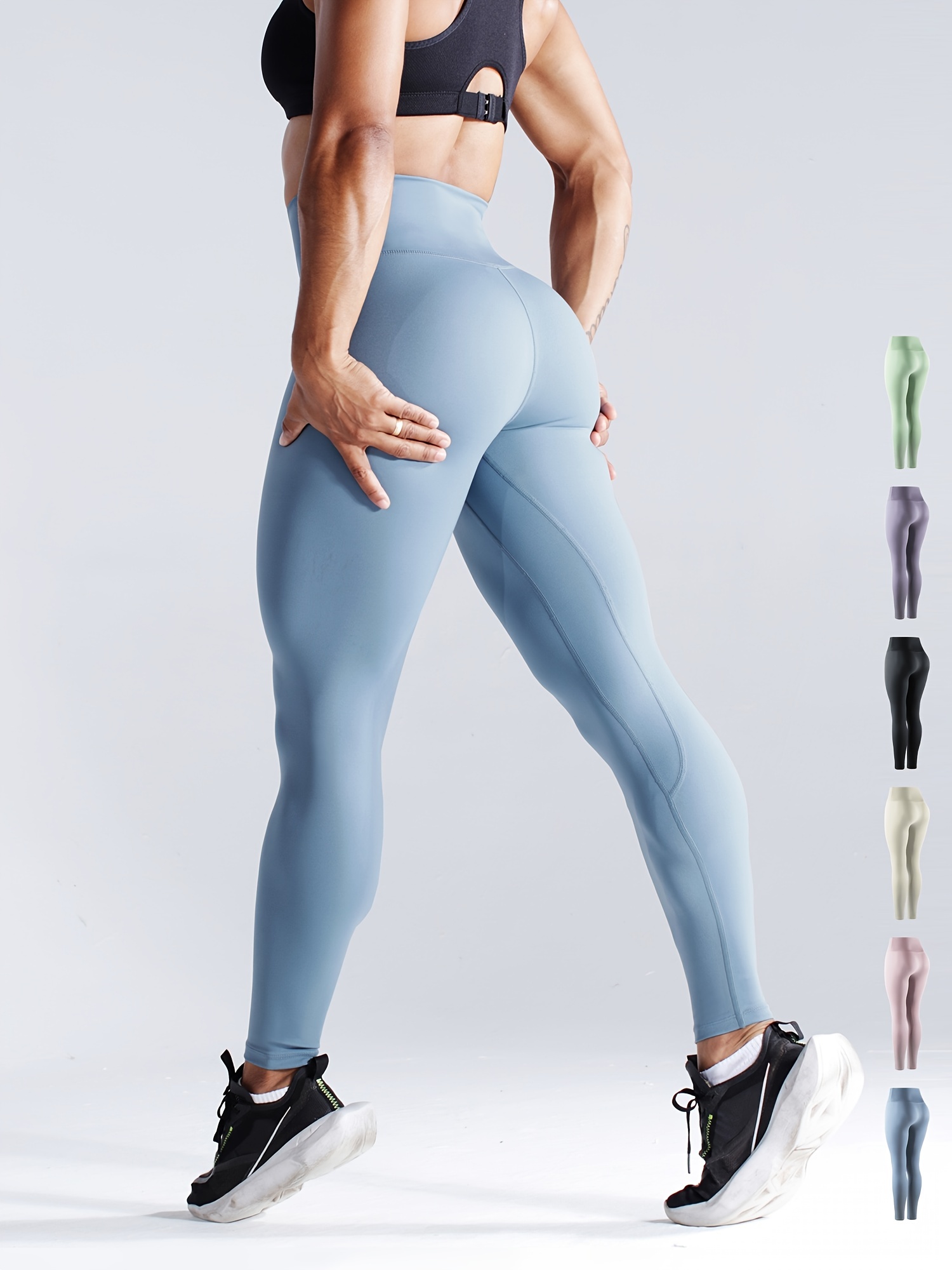 Womens Casual Knee Length Yoga Pants Elastic Waisted Butt Lifting Leggings  Summer Comfy Slim Fit Cropped Sweatpants