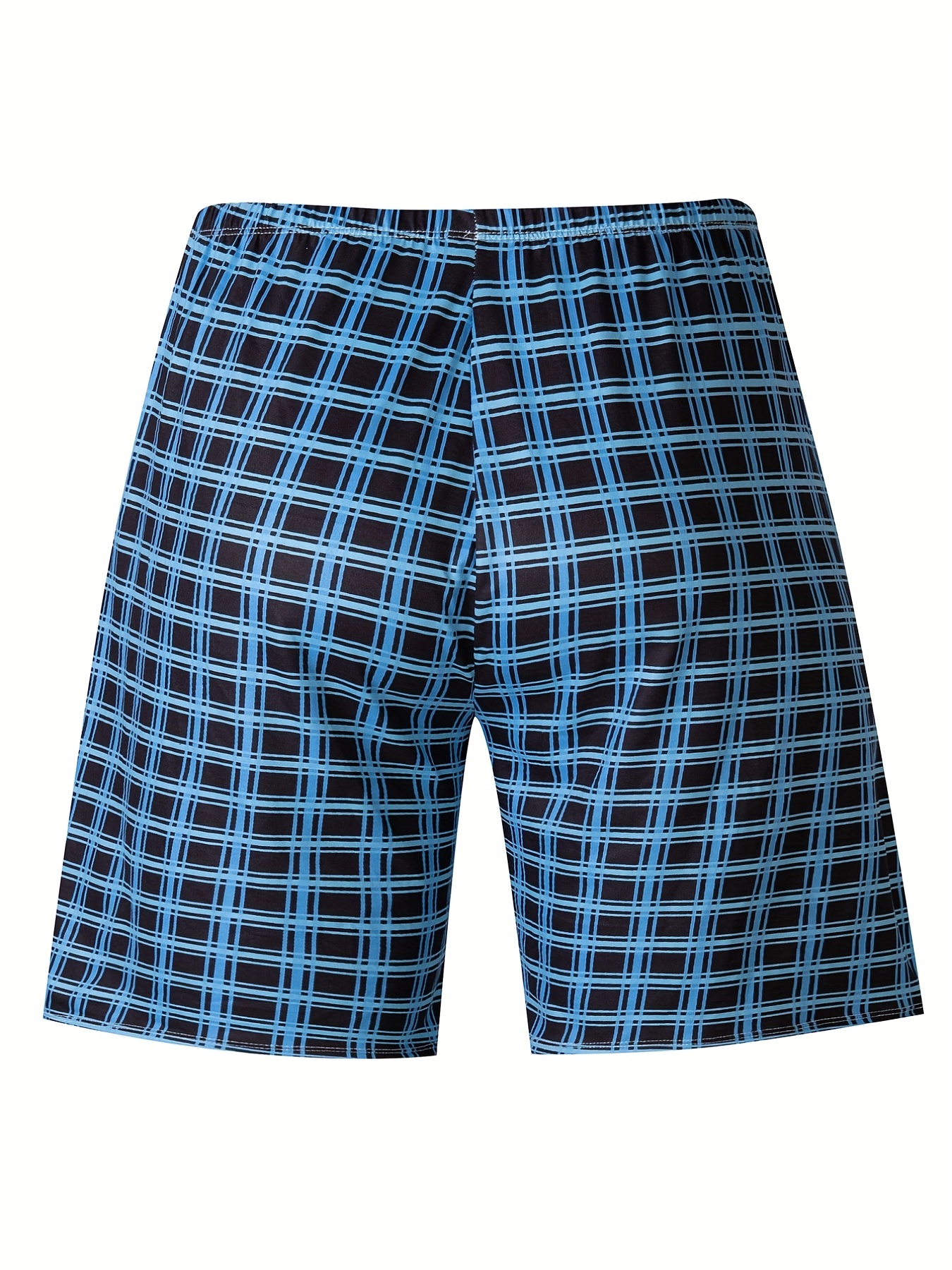 Mens Blue Flannel Print Boxer Shorts