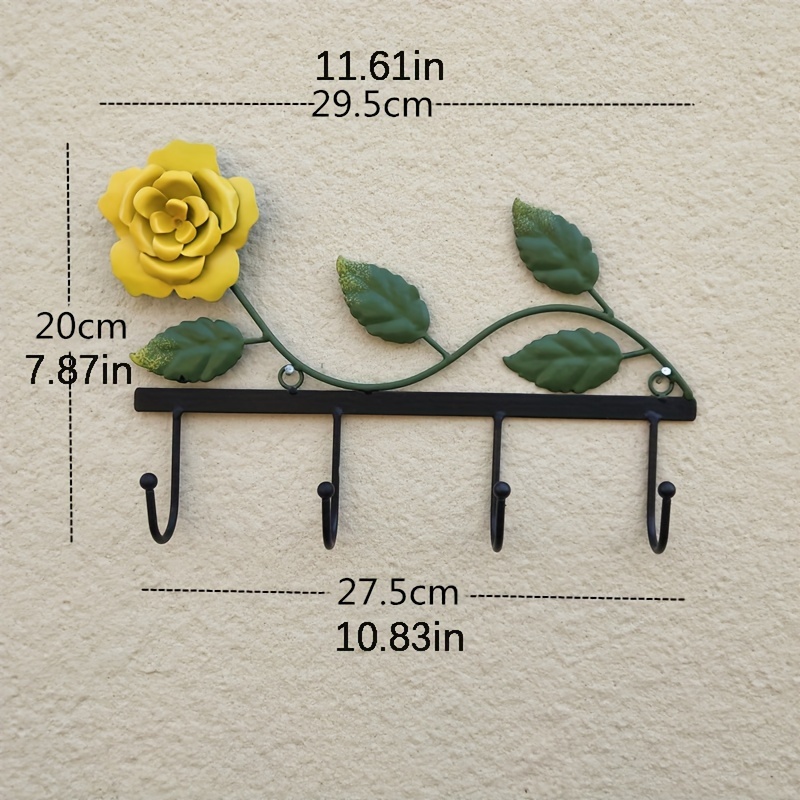 Rose Decorative Wall Row Hooks Home Accessories Home Decor - Temu