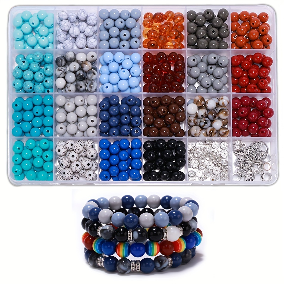 Colorful Round Beads DIY Bracelet Necklace Set