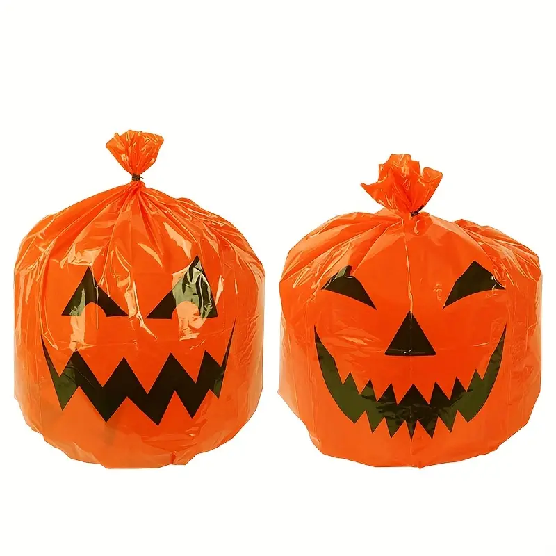 2pcs Halloween Pumpkin Bag, Large Garbage Bag, Decorative Tree Leaf Gift  Large Plastic Bag