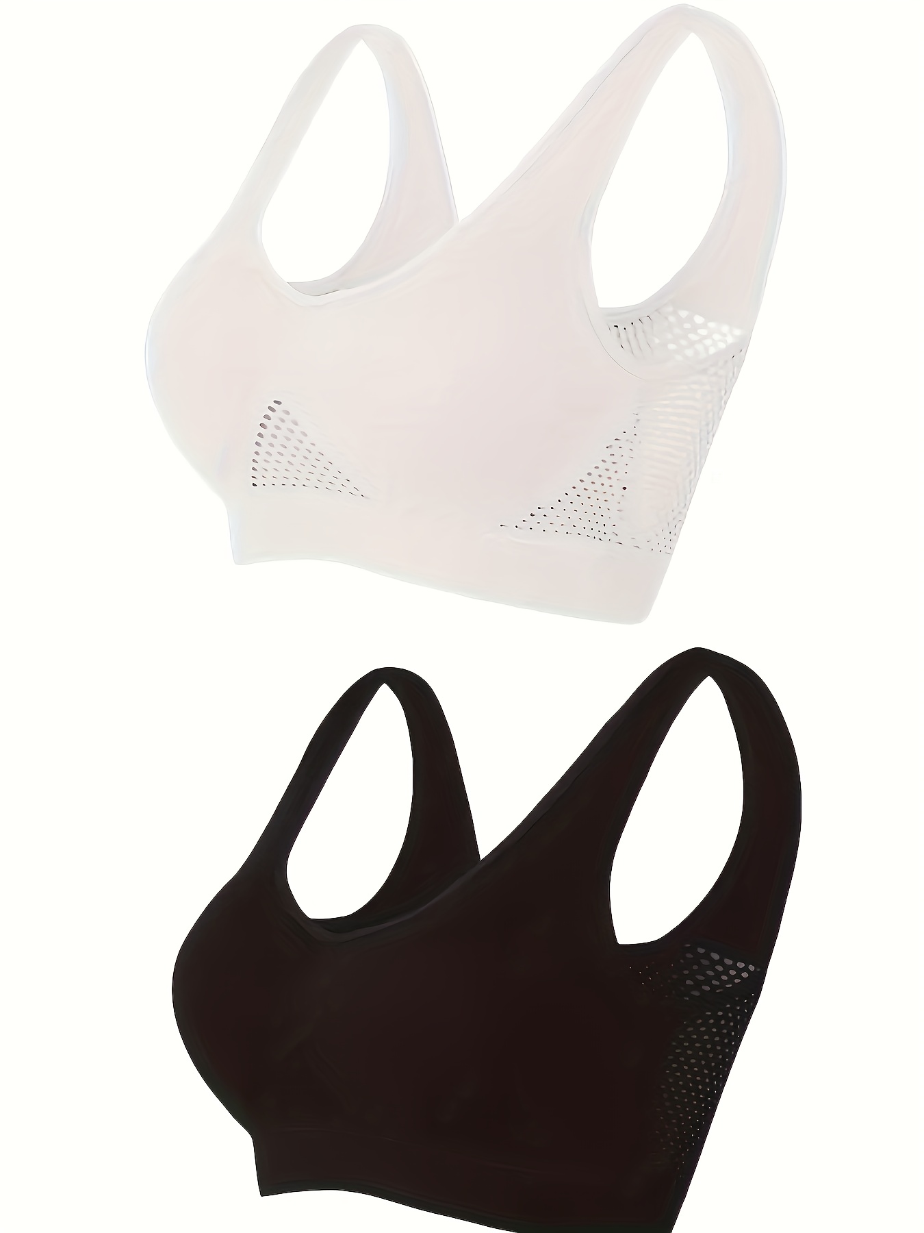 2pcs Wireless Sports Bras, Comfy & Breathable Cut Out Running Workout Bra,  Women's Lingerie & Underwear
