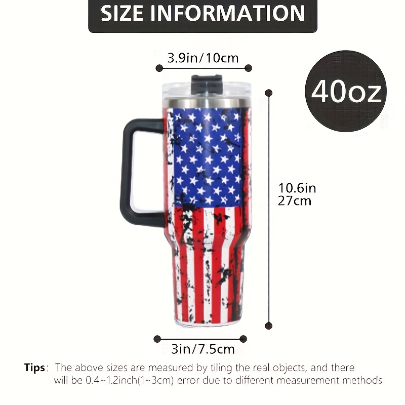 Car Tumbler With Handle, Portable 304 Stainless Steel Straw Cup For Outdoor  Camping Hiking Climbing Driving - Temu