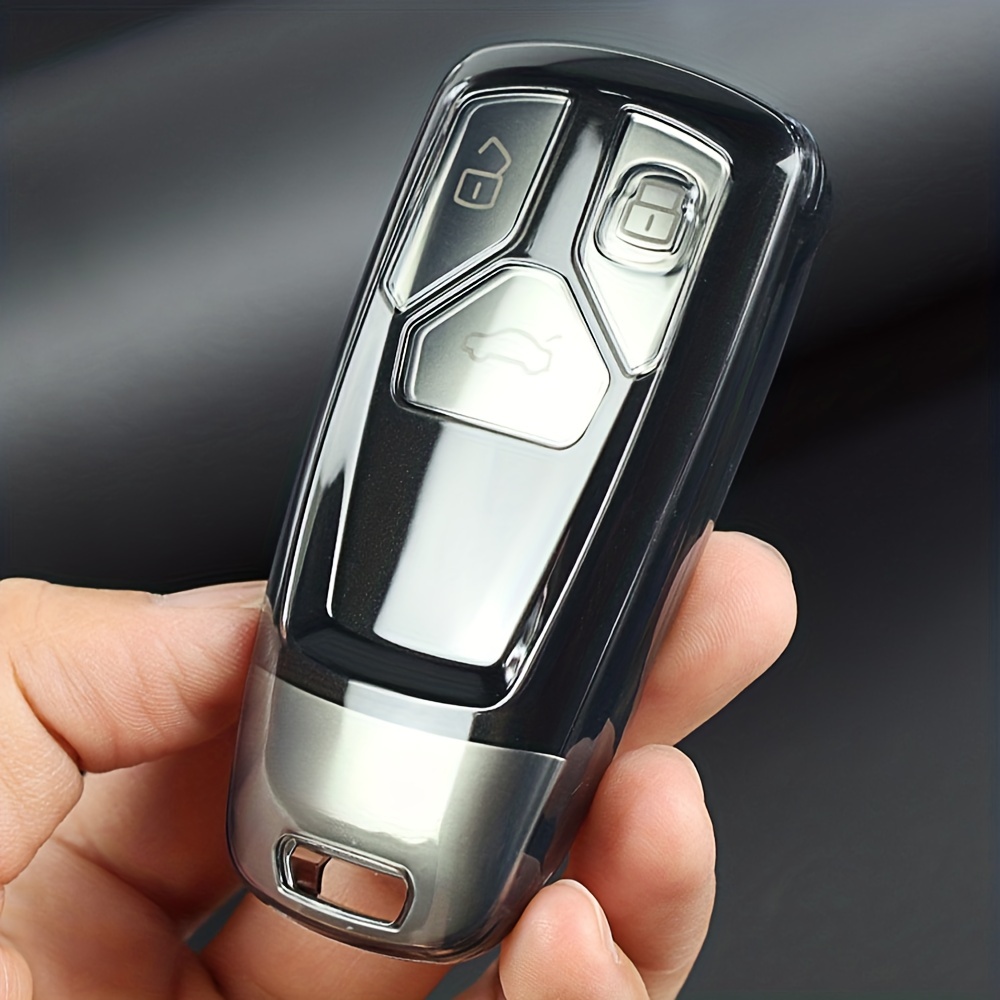 TPU Schlüsselhülle Fernbedienung Cover Schutz für Audi A4 A6 A7 Q5 S5 S8  Silber