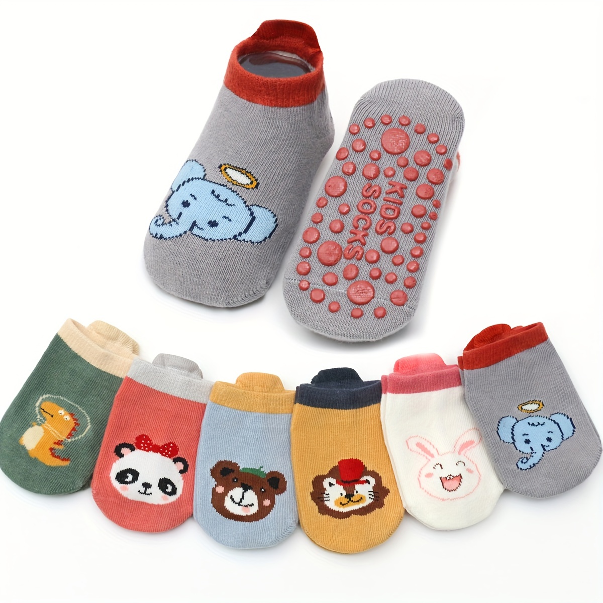 Calcetines de algodón para niños, sin costuras, calcetines de vestir de  dibujos animados para niños, 6 pares