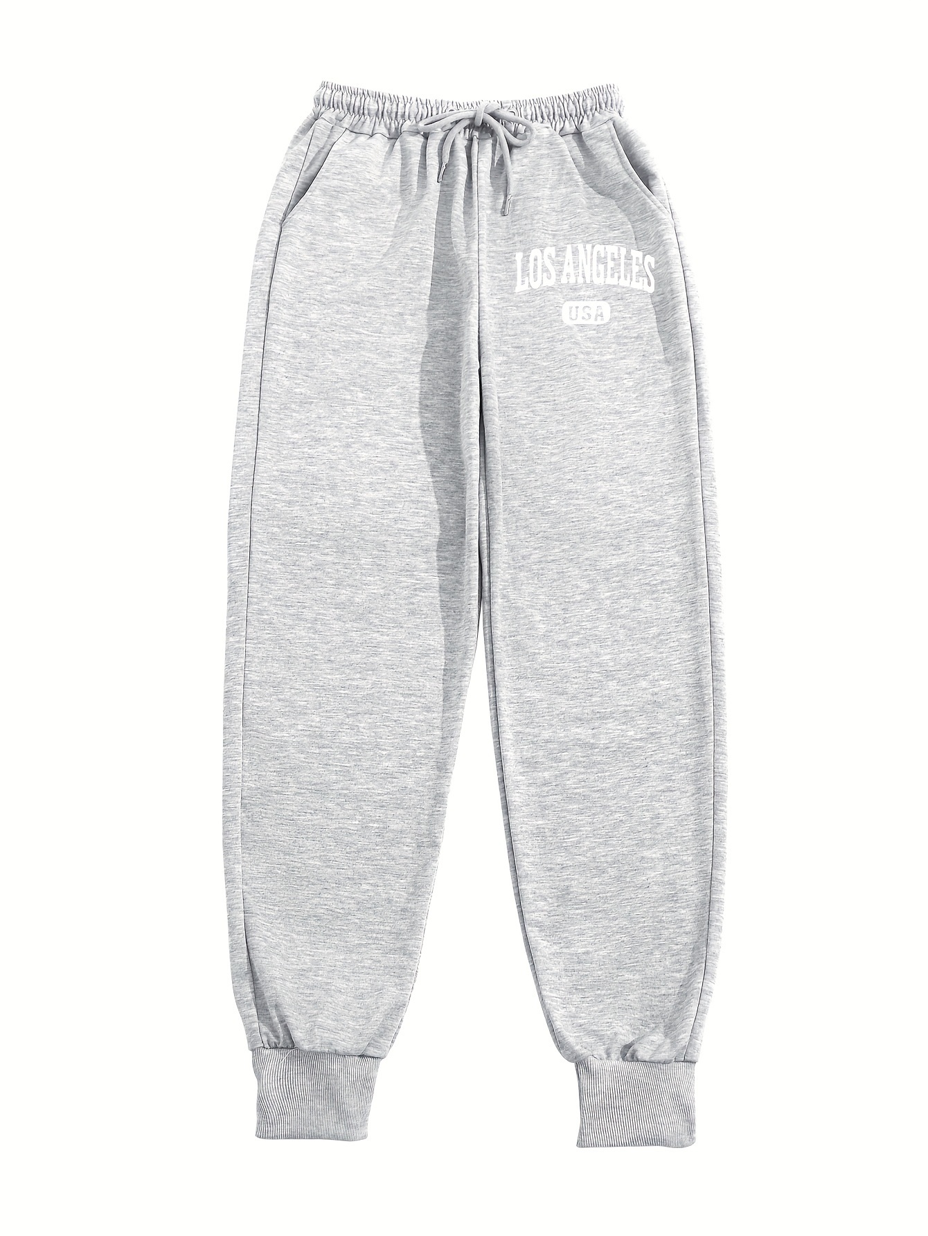 Los Angeles Letter Print Jogger Sweatpants, Casual Drawstring Sporty Pants,  Women's Clothing