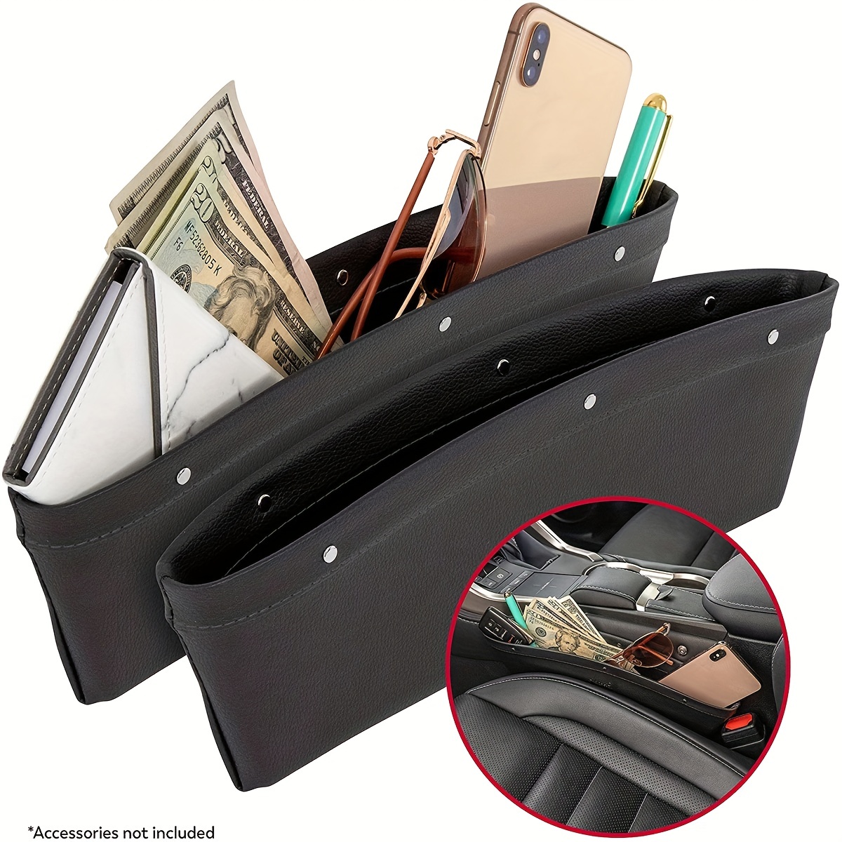 

Car Seat Universal Storage Box Clip Seam Organizer Pu Waterproof Car Storage Bag Leather Sundries Box For Car